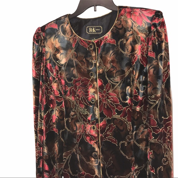 Vintage Velvet Etched Fancy Floral Jacket - Picture 3 of 10